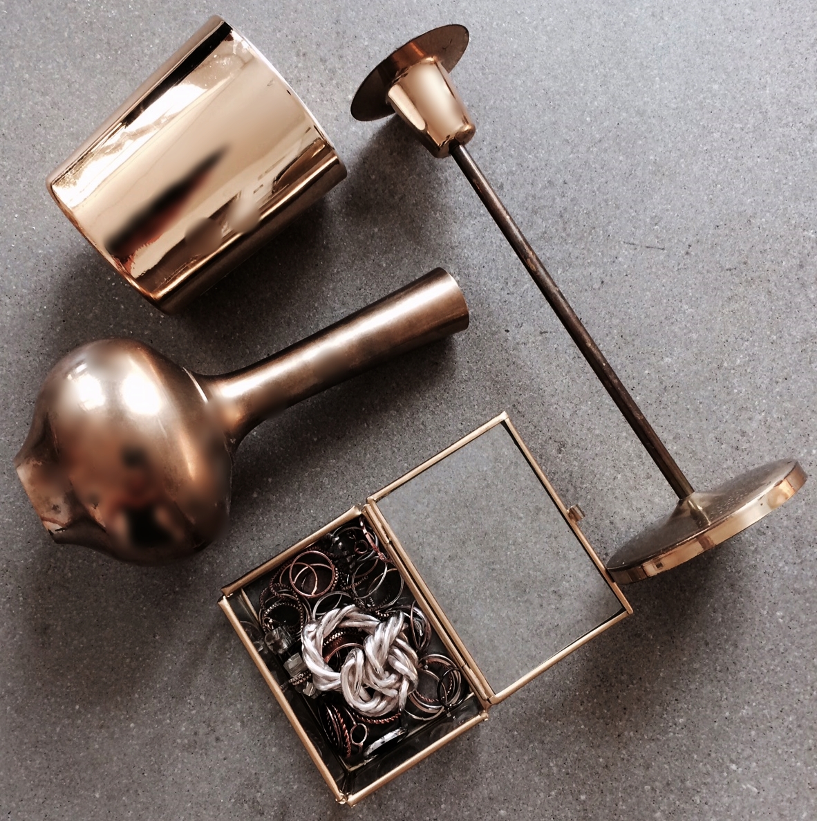 brass and glass and my favouritejewlery from lundbladbaldal