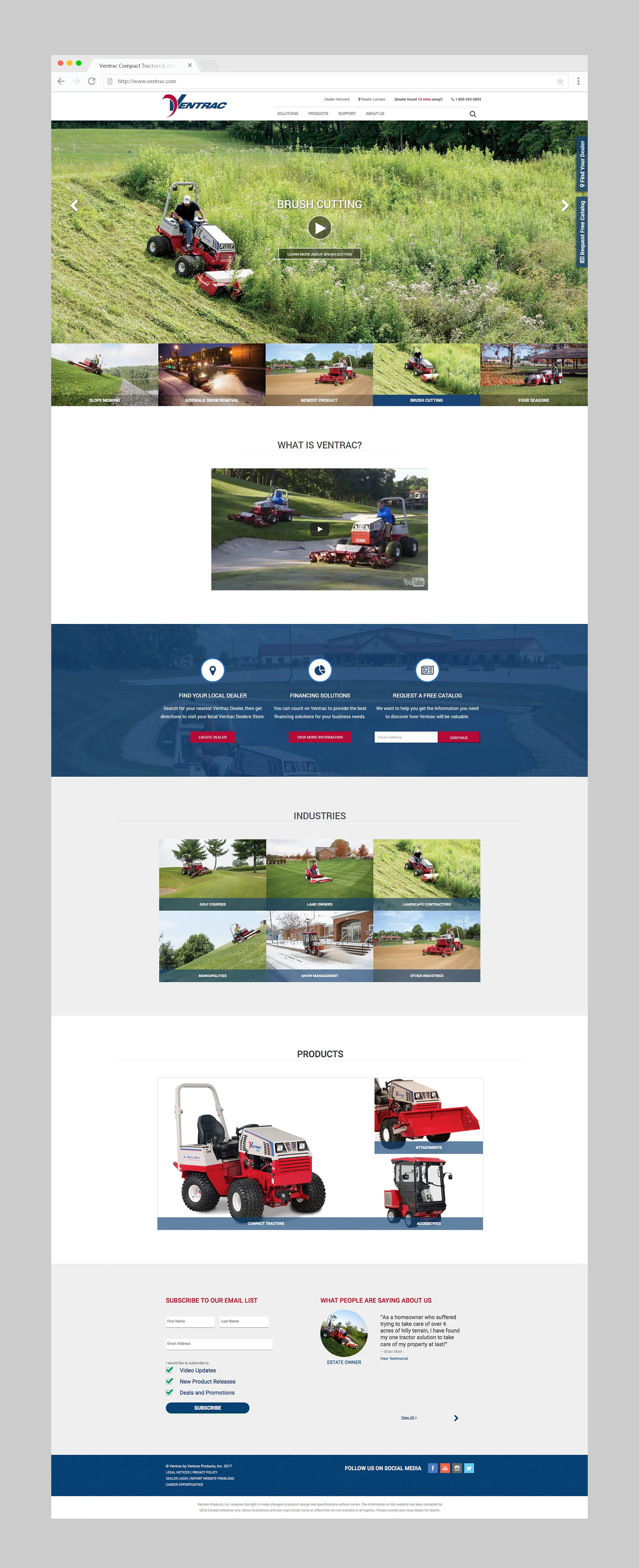 Ventrac Homepage Redesign