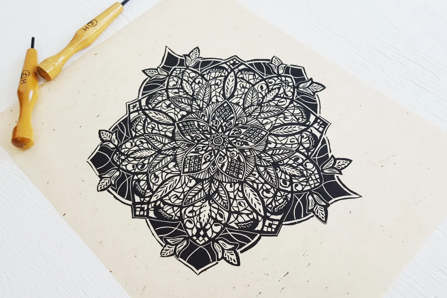 Ceiling Linocut Print