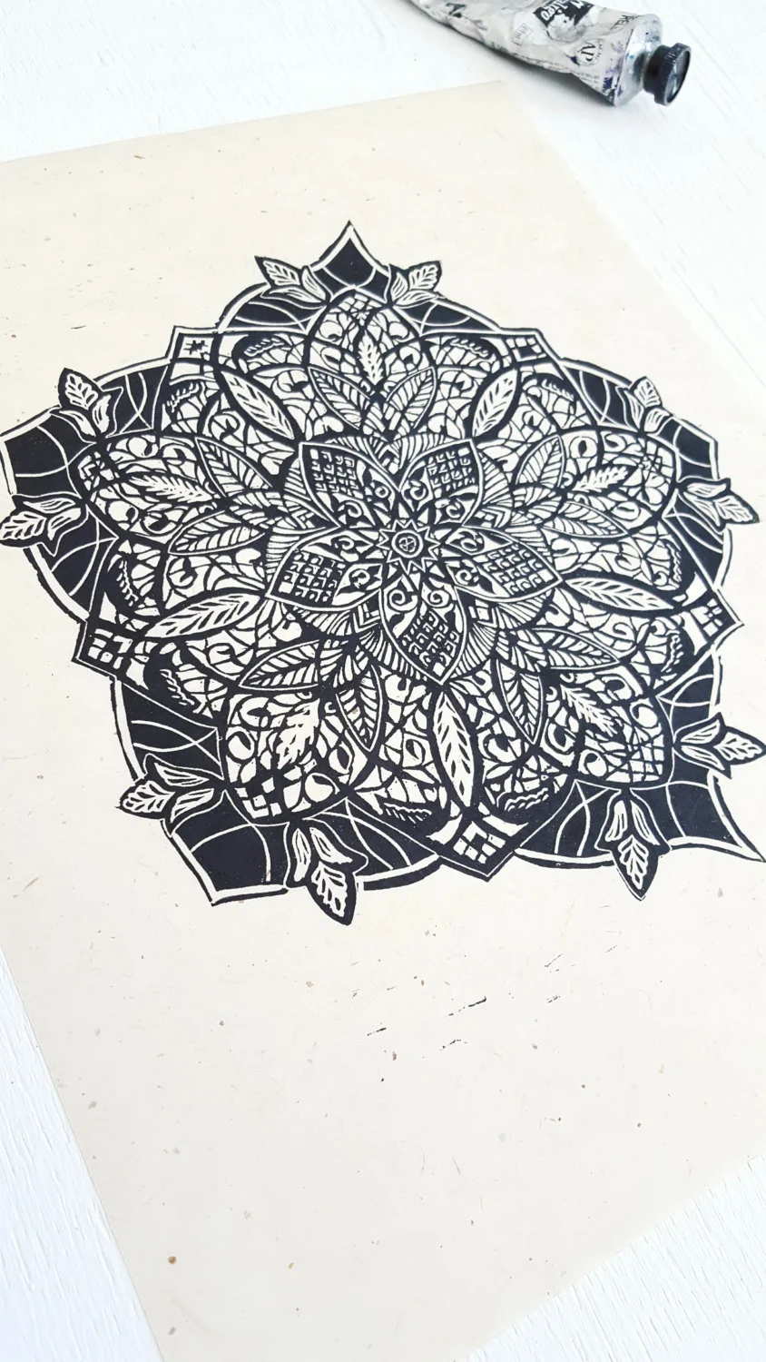 Ceiling Linocut Printmaking
