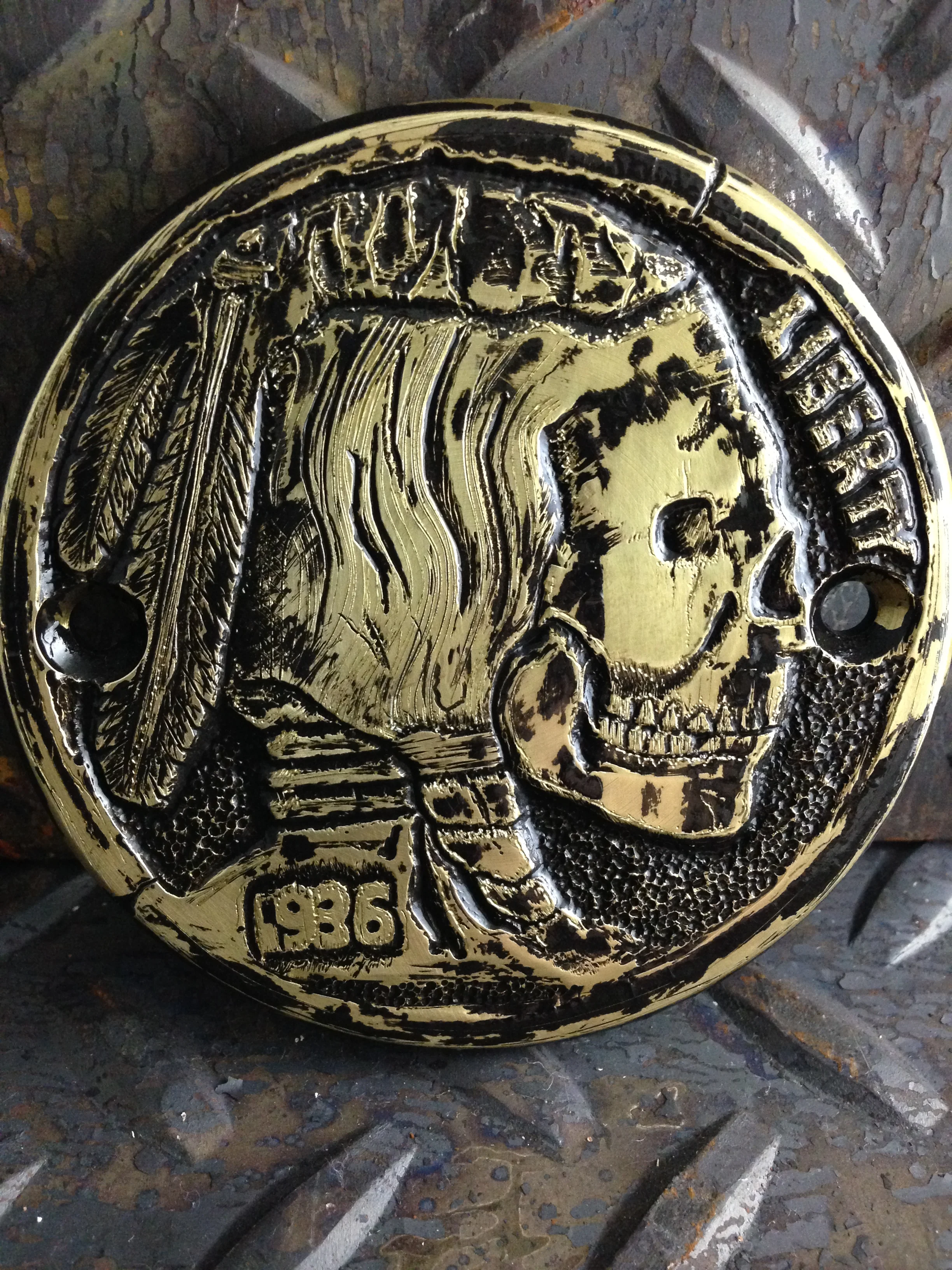 Hobo Nickel Brass Points Cover Hand Engraved