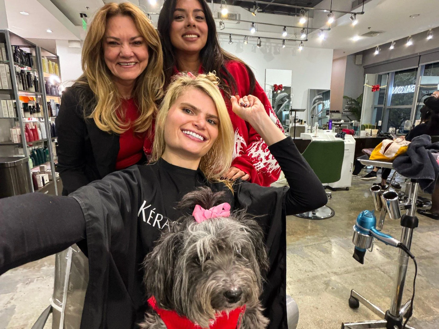 Holiday glam hits different when you spend it with your favorite stylists &mdash; and the cutest salon visitor 🎀✨
We love our RikRak family. ❤️