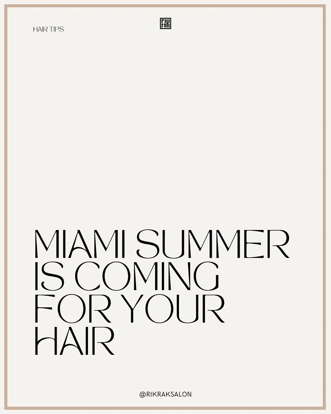 Frizz. Damage. Dullness. Miami summer is relentless. Rik Rak has the fix. 
Book your treatment &rarr; link in bio.