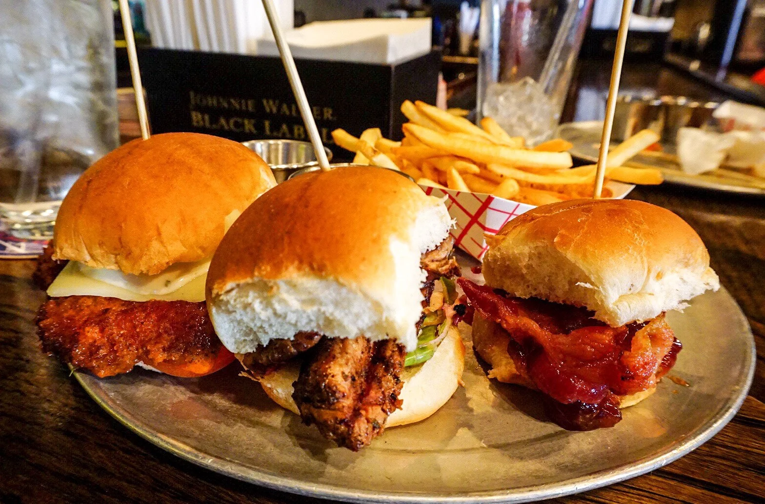 Fried Buffalo Chicken, This Pork is a Jerk, Nuts & Berries with Bacon
