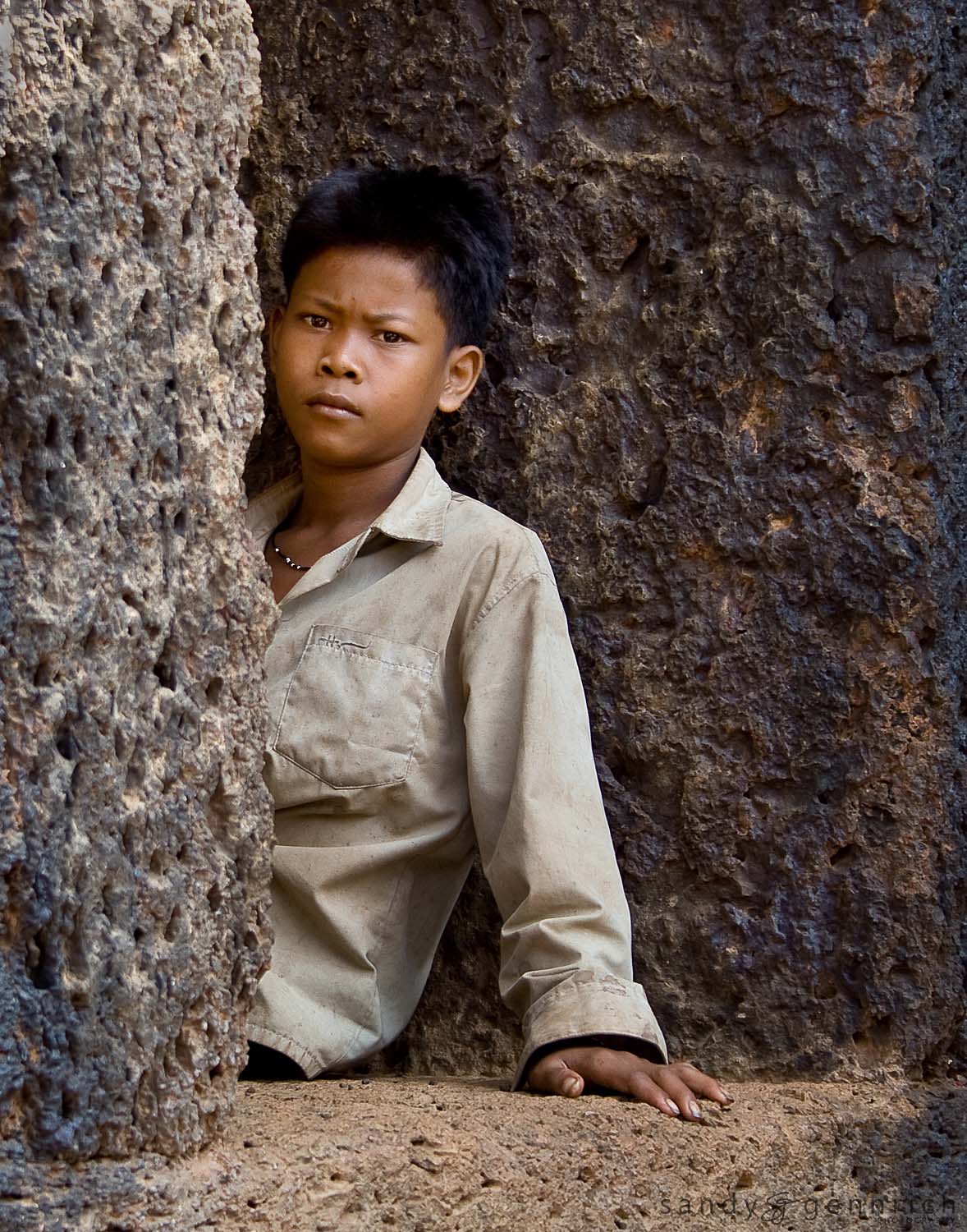 Boy at Wat Nokor - Cambodia