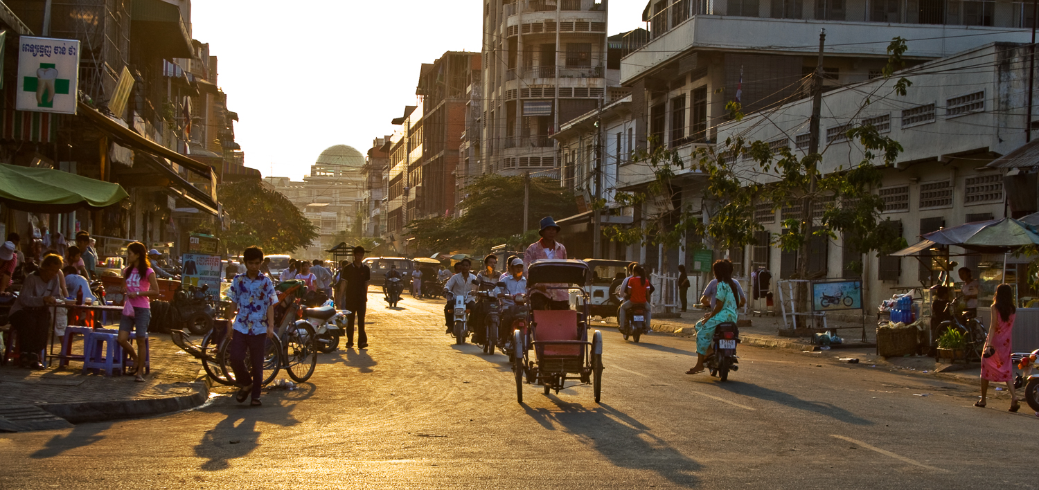 Sunset Downtown Phnom Penh Cambodia