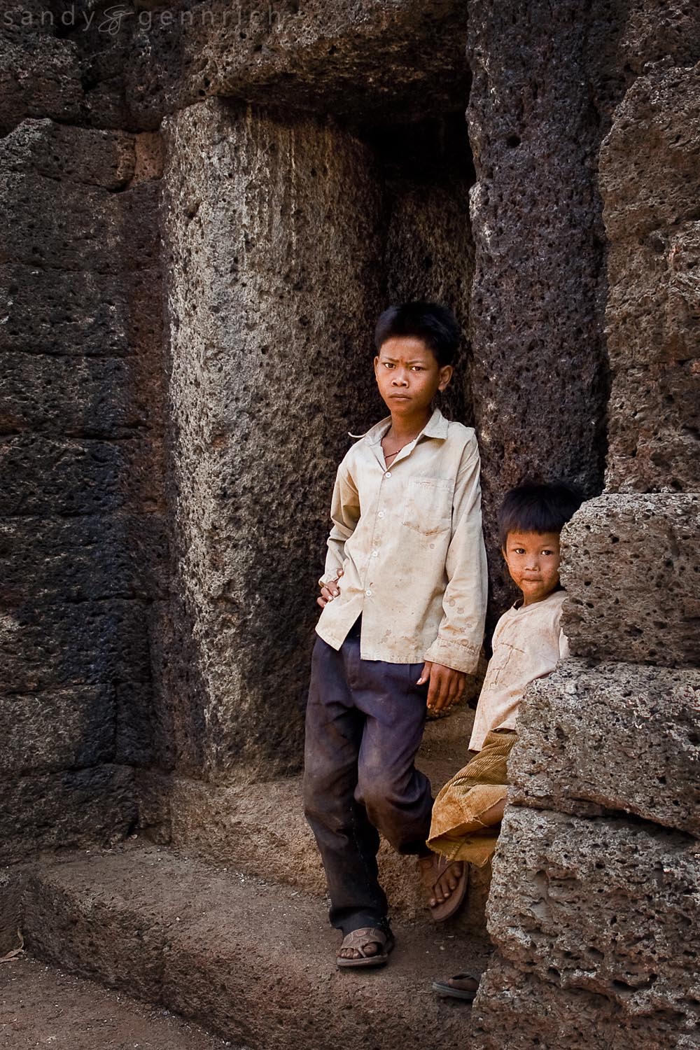 Two Boys - Wat Nokor - Cambodia