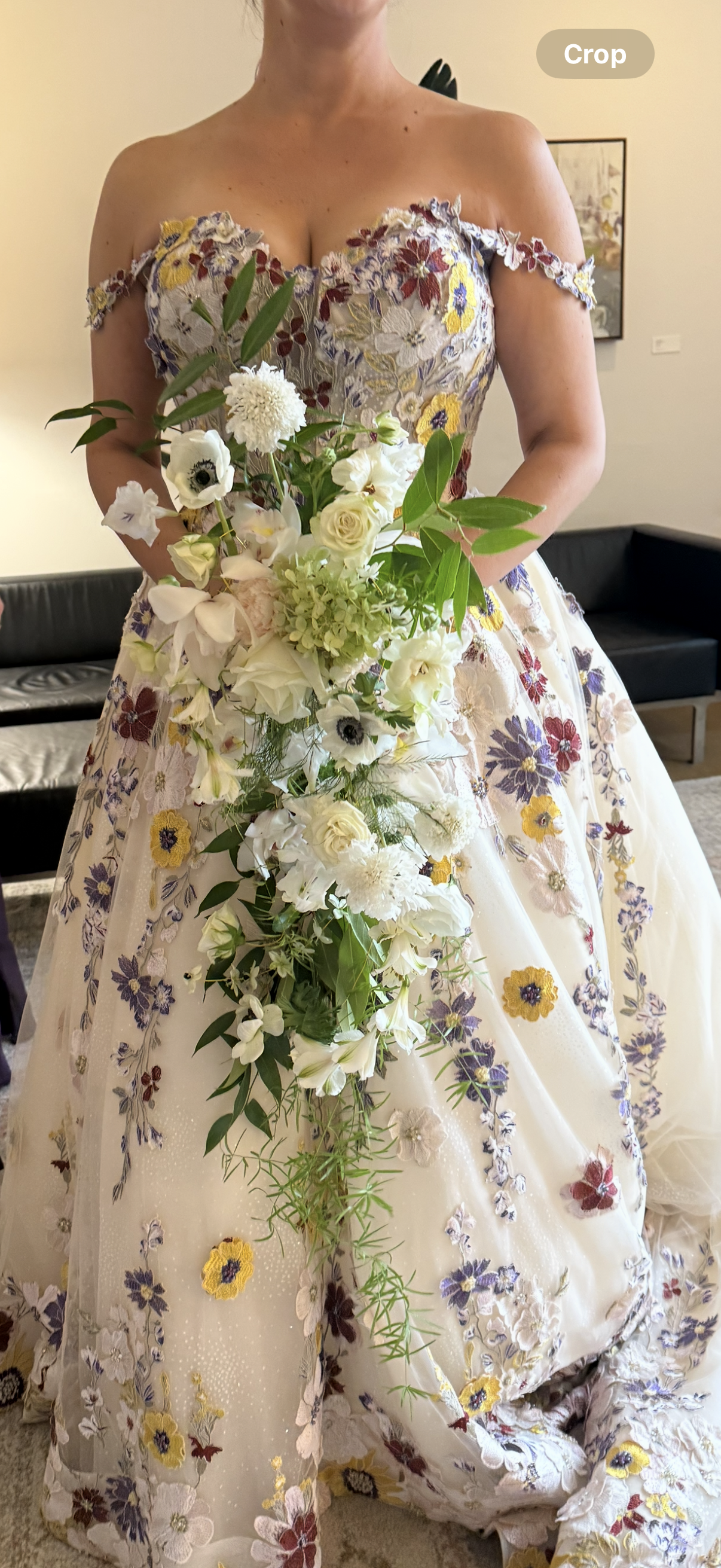 Floating cascade bridal bouquet