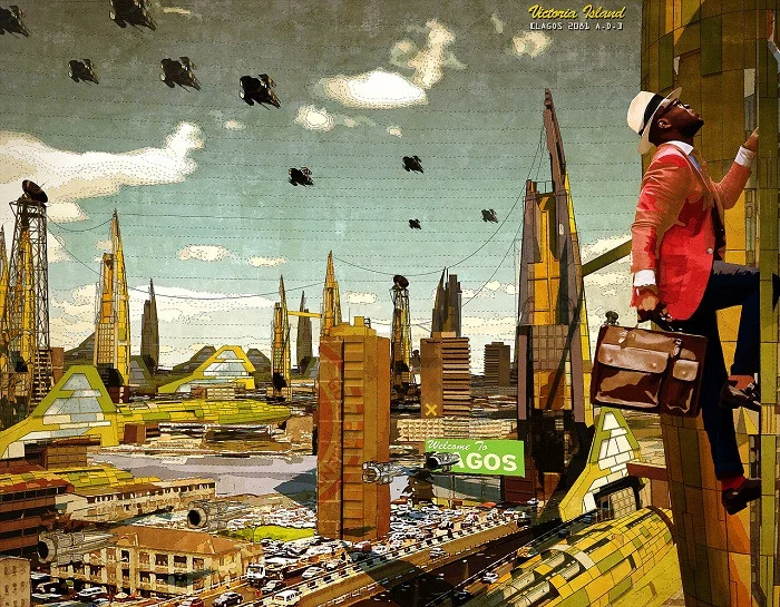 Ikire Jones "In Lagos 2081 A.D., scarf from The Untold Renaissance, spring/summer 2014 collection."