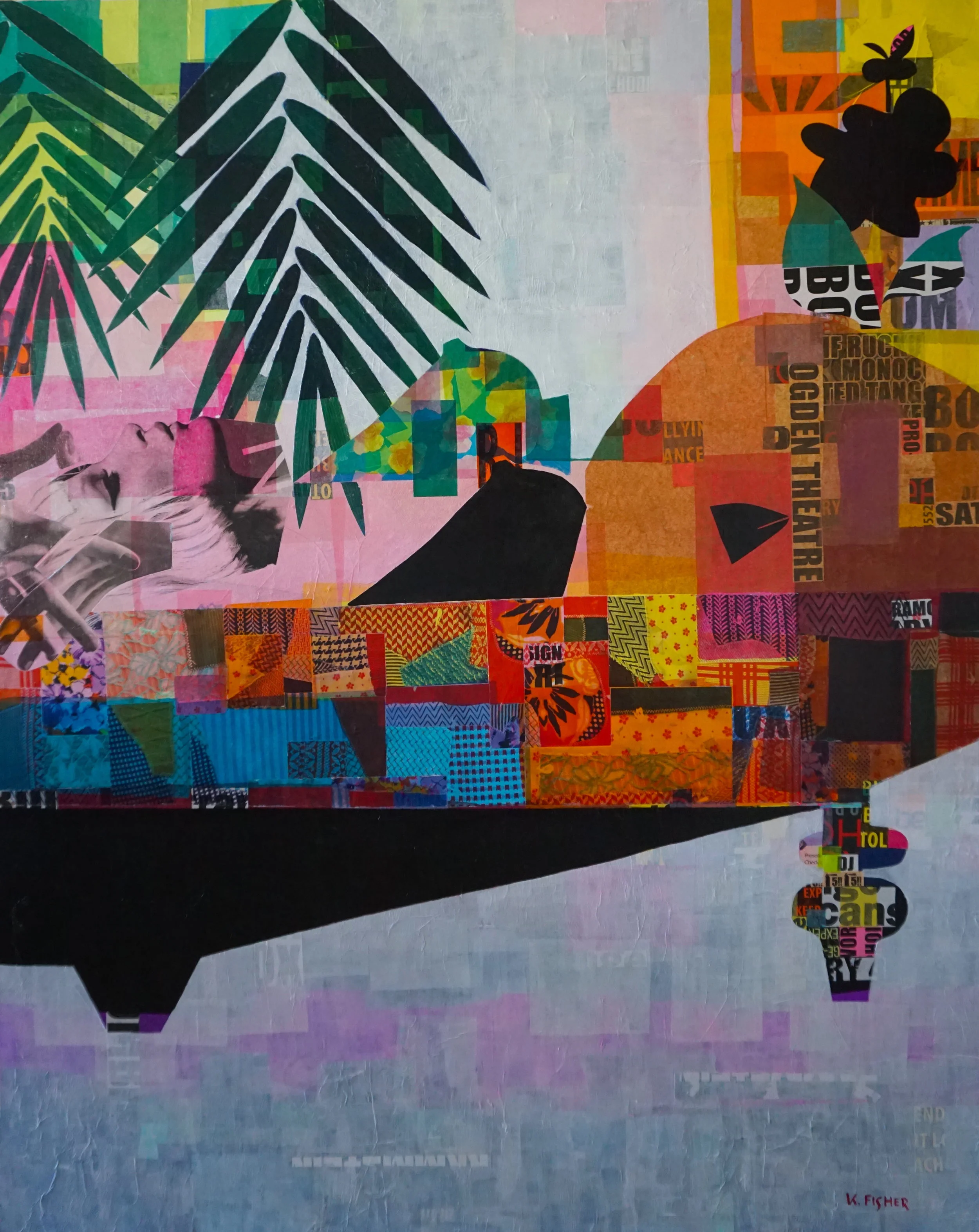 Nude Reclining on a Patchwork Quilt
