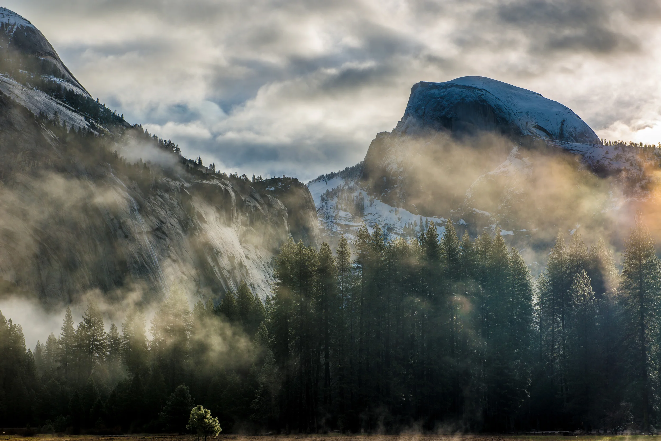 Lifting mist at Half Dome