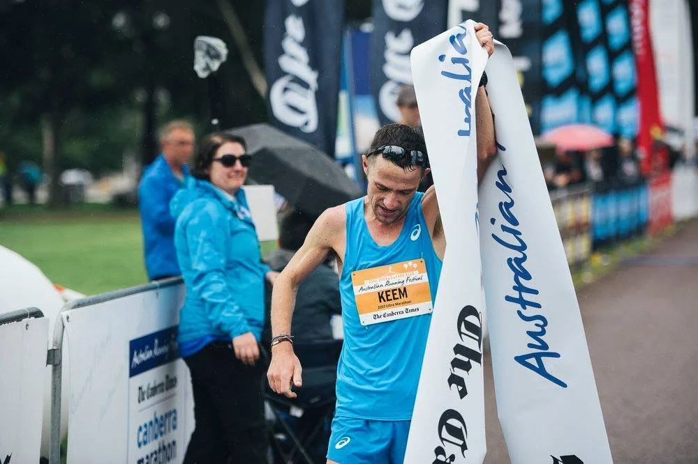 Barry Keem after winning the Ultra Marathon at the Australian Running Festival in 2017