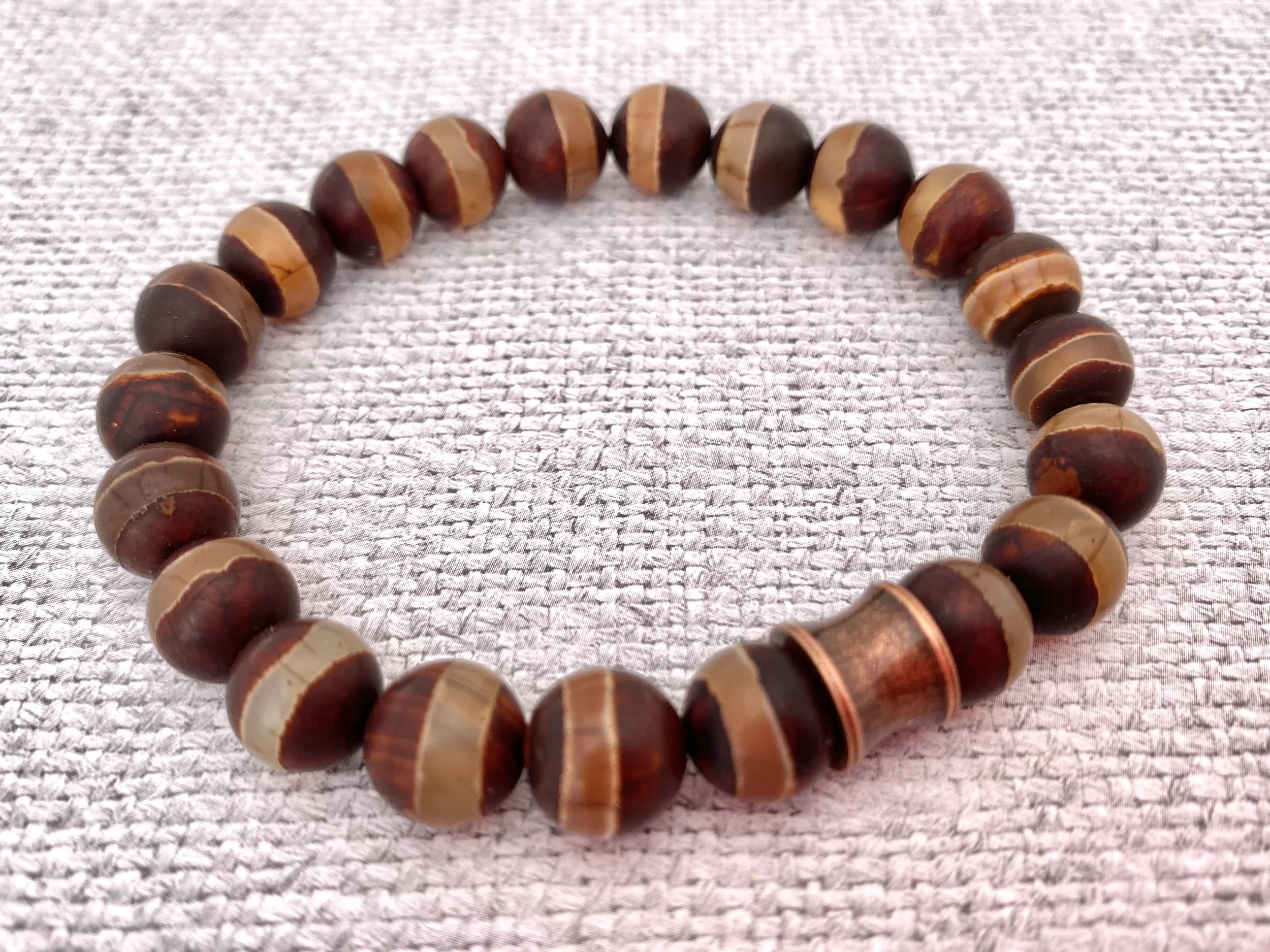 Men’s Tibetan Agate Bracelet - Men's Beaded Bracelet - Men's Fashion - Quality Men’s Bracelet - Cool Mens Bracelet - Unique Men’s Bracelet