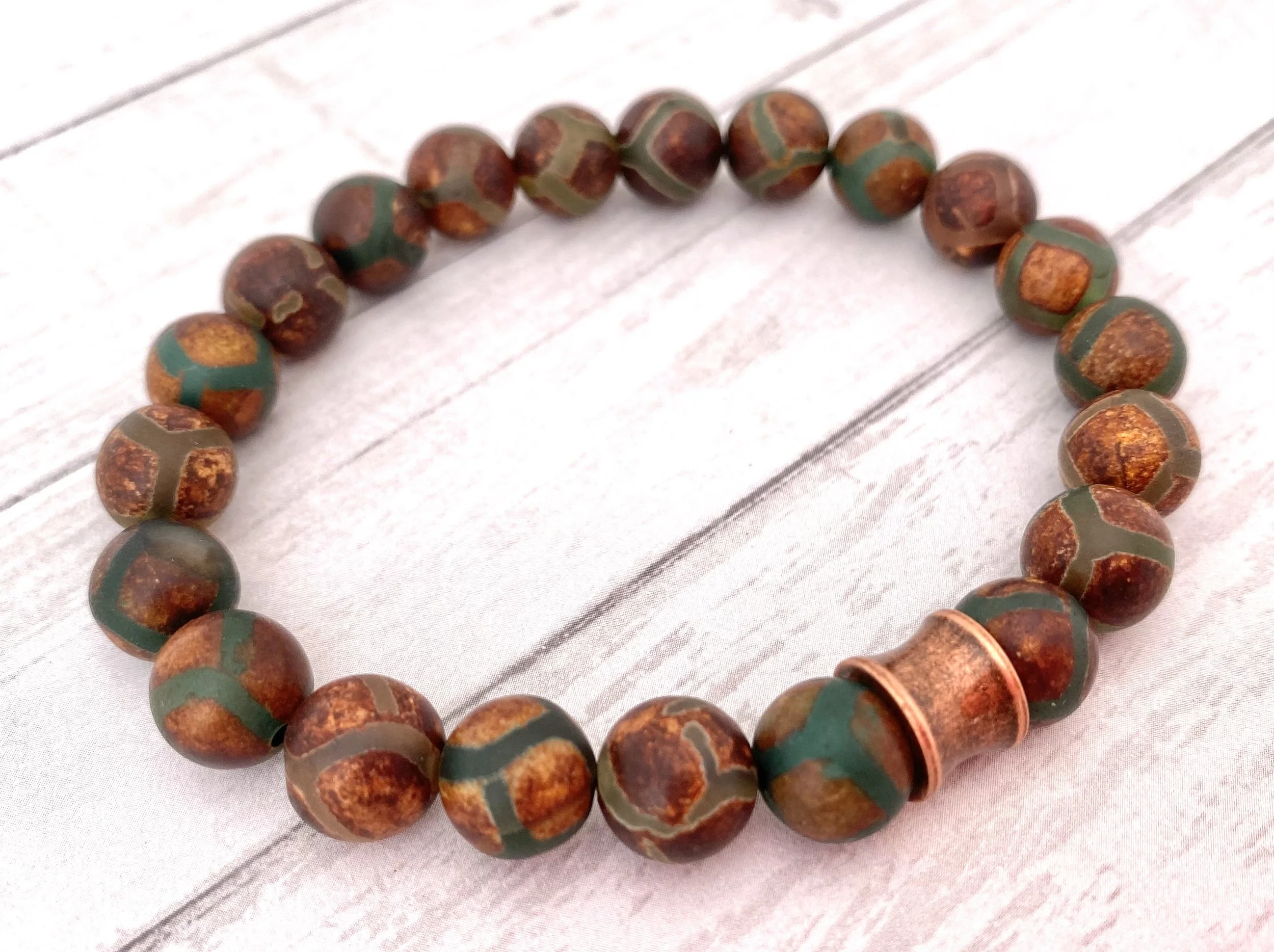 Men’s Tibetan Agate Bracelet - Men's Beaded Bracelet - Men's Fashion - Quality Men’s Bracelet - Cool Mens Bracelet - Unique Men’s Bracelet