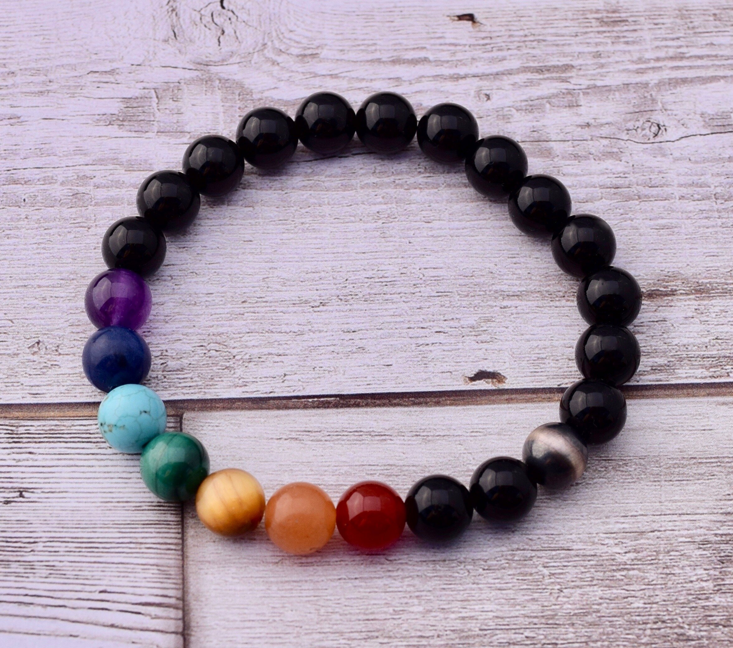 7 Chakra Crystal & Lava Rock Anti-Anxiety Bracelet Diffuser with Inner –  Scilla Rose