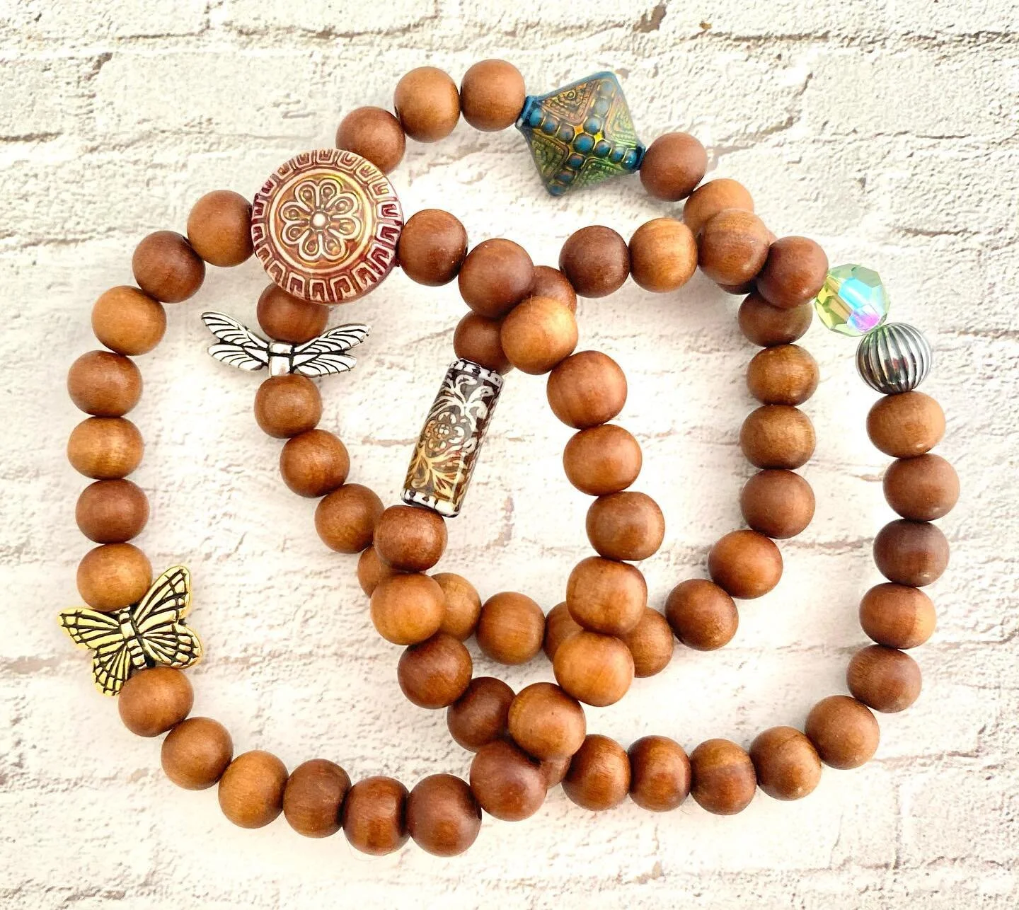 See ya tomorrow @dtphxfarmersmarket 8-1 721 N Central Ave. I pulled out some Mood Beads!  Yes. They change colors. Unique and different, especially with Sandalwood!  Top: Sun Blossom  Middle: #Secret Garden  Bottom: Sapphire Diamond  @lotusandlava #s