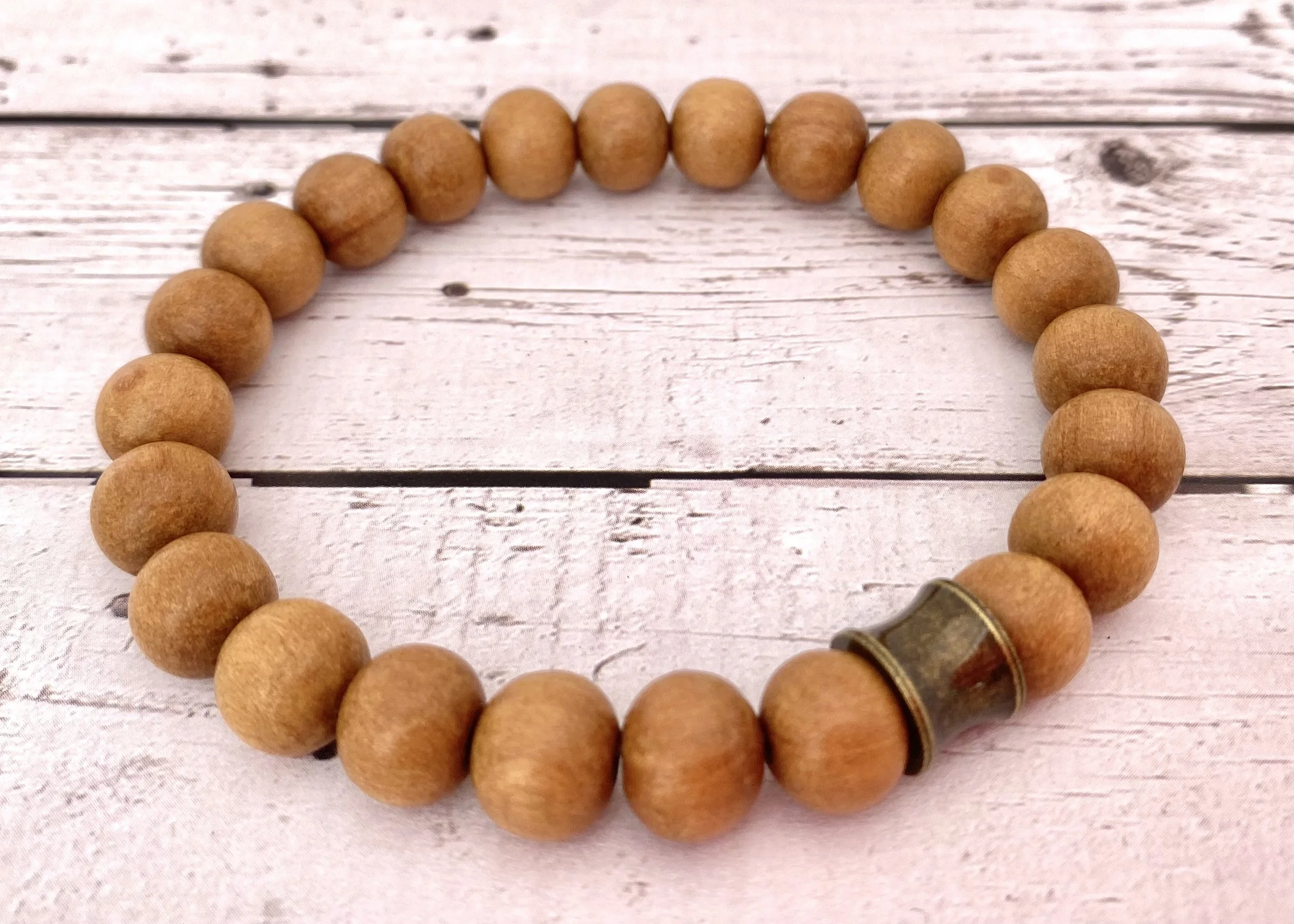 Men’s Sandalwood Bracelet - Bracelet for Calming the Busy Mind - Mens Earthy Accessory - Natural Wood Bracelet - Grounding Bracelet - Quality Sandalwood Bracelet