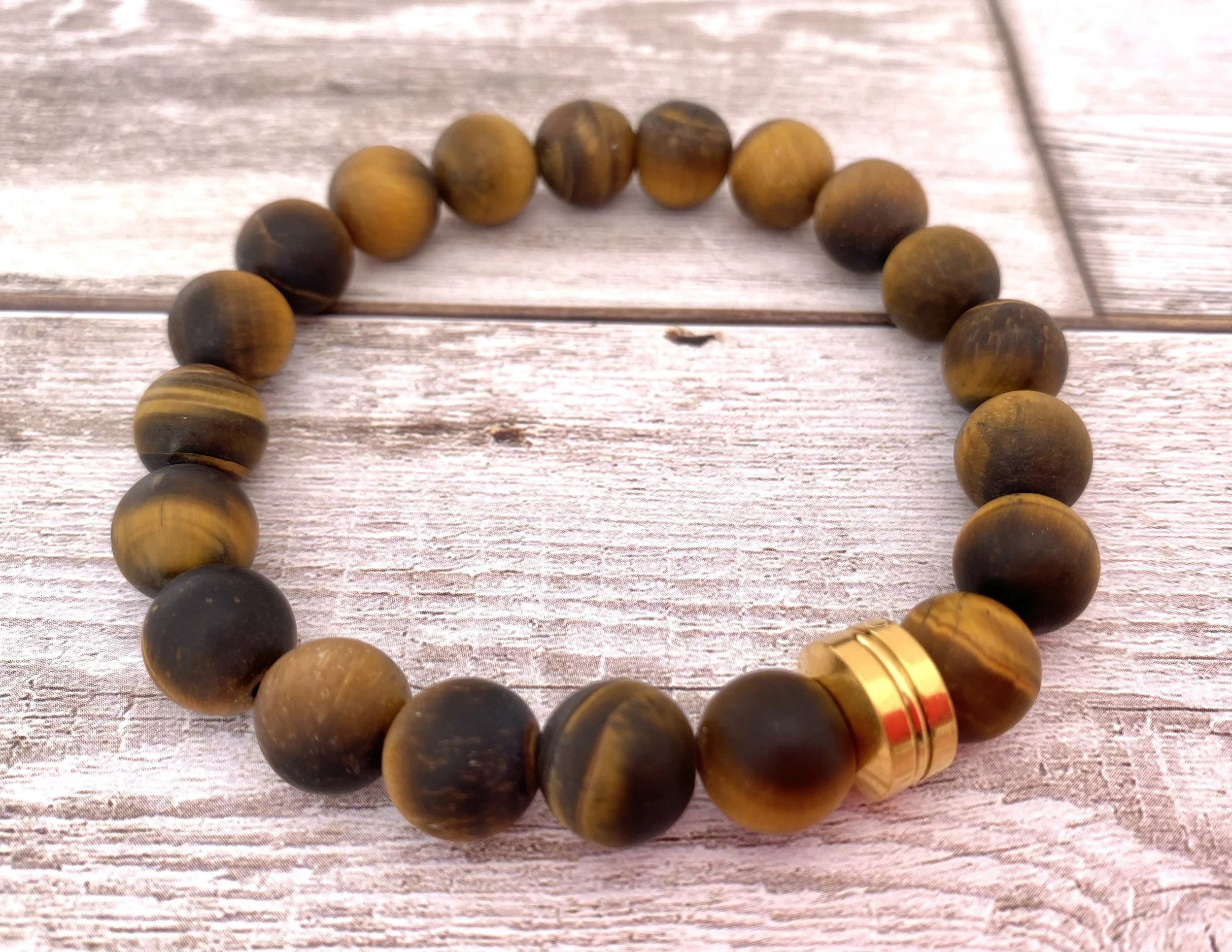 Men's Matte Tiger Eye Bracelet - Men's Beaded Bracelet - Bracelet for Protection - Men’s Fashion - Quality Beaded Bracelet