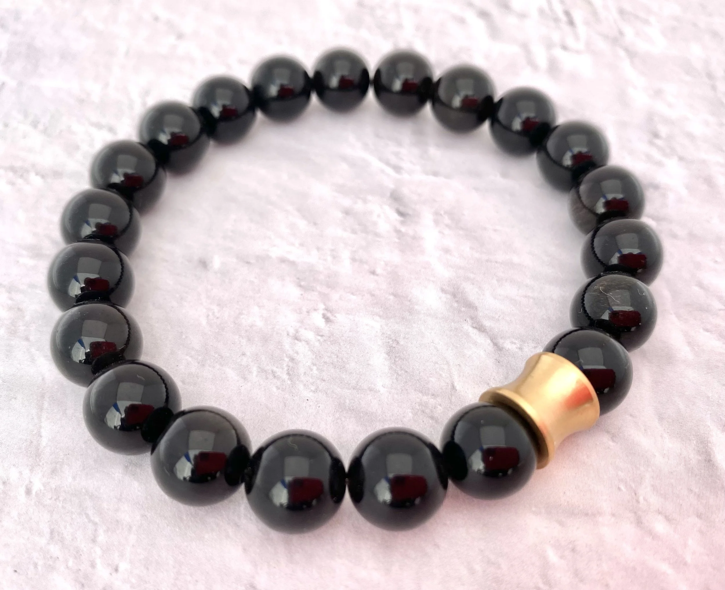 Men’s Obsidian Bracelet - Men’s Quality Bracelet - Bracelet for Clarity - Men’s Black Beaded Bracelet