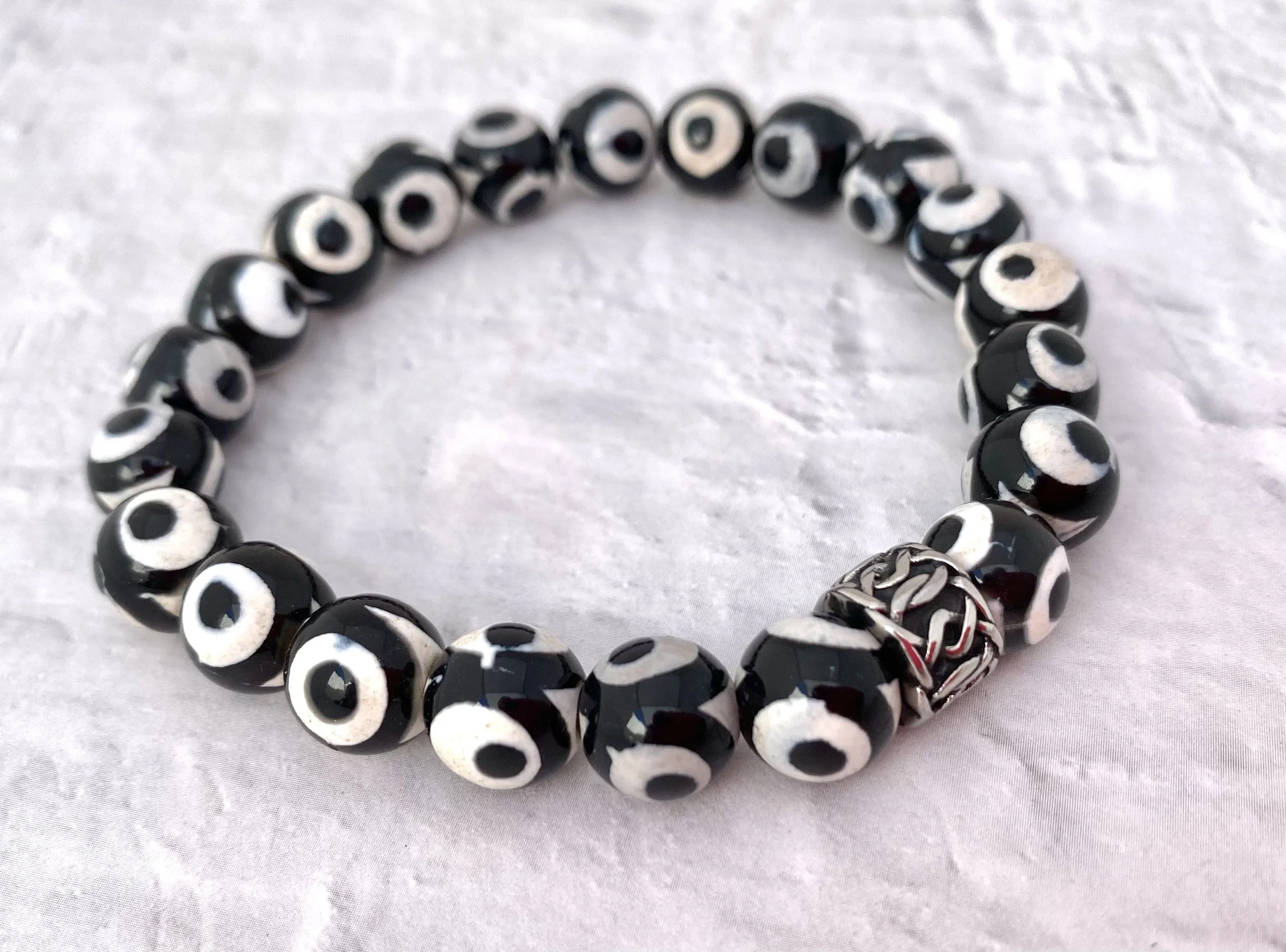 Men's Tibetan Agate Bracelet - Cool Mens Bracelet - Mens Fashion - Bracelet for Luck