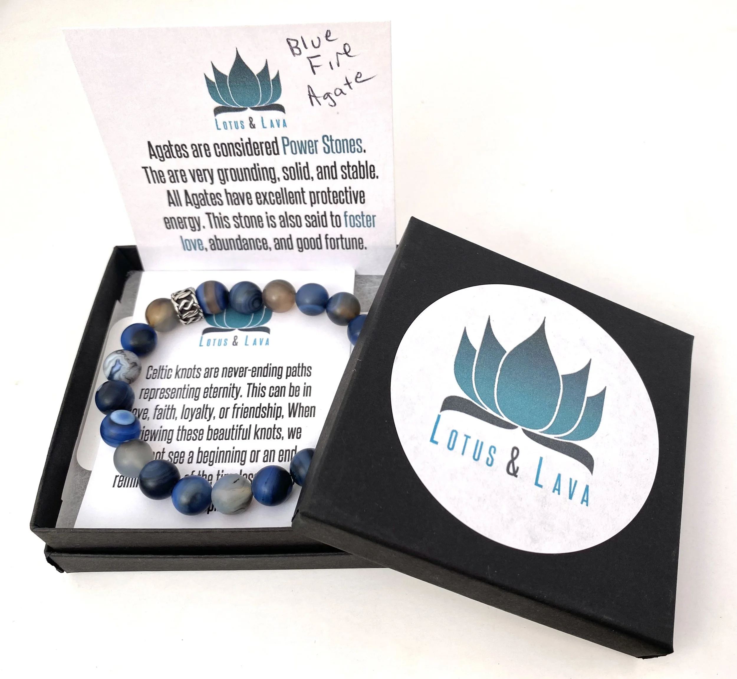 Mens Agate Bracelet - Men's Beaded Bracelet - Men's Fashion - Blue Men’s Bracelet - Cool Mens Bracelet