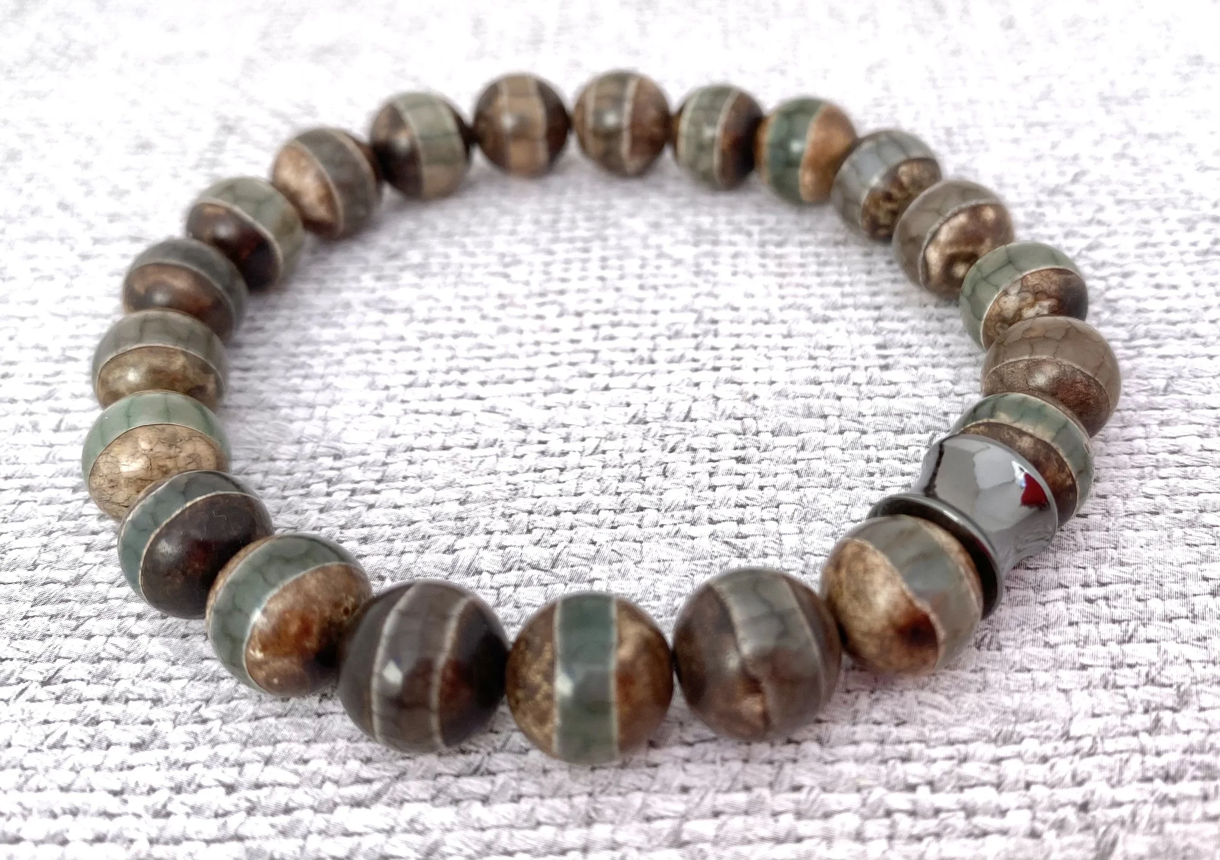 Men's Tibetan Agate Bracelet - Bracelet For Protection - Men's Beaded Bracelet - Men's Fashion - Quality Men’s Bracelet - Cool Mens Bracelet - Unique Men’s Bracelet