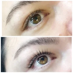 Lash Lift + Tint before and after with a Lash Lift