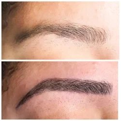 Microblading (hair strokes only) before and after