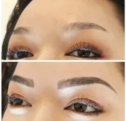 Microblading (hair strokes only) before and after