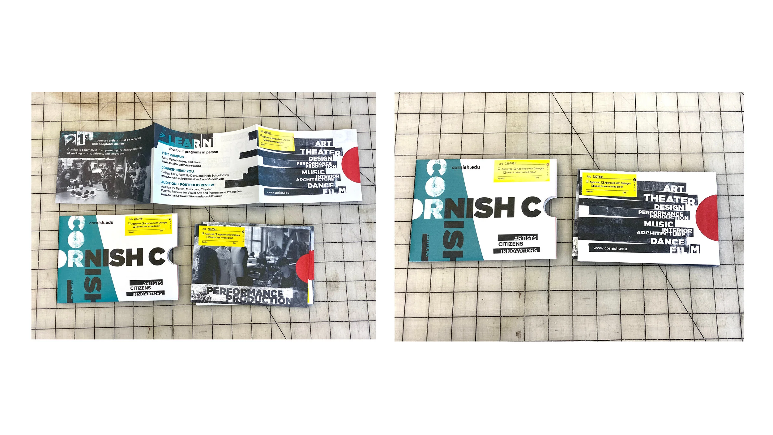 Print proof: trifold, envelopes, and postcards