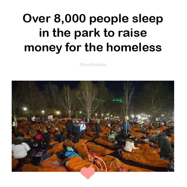 Over 8 thousand People Sleep in Park To Help the Homeless
