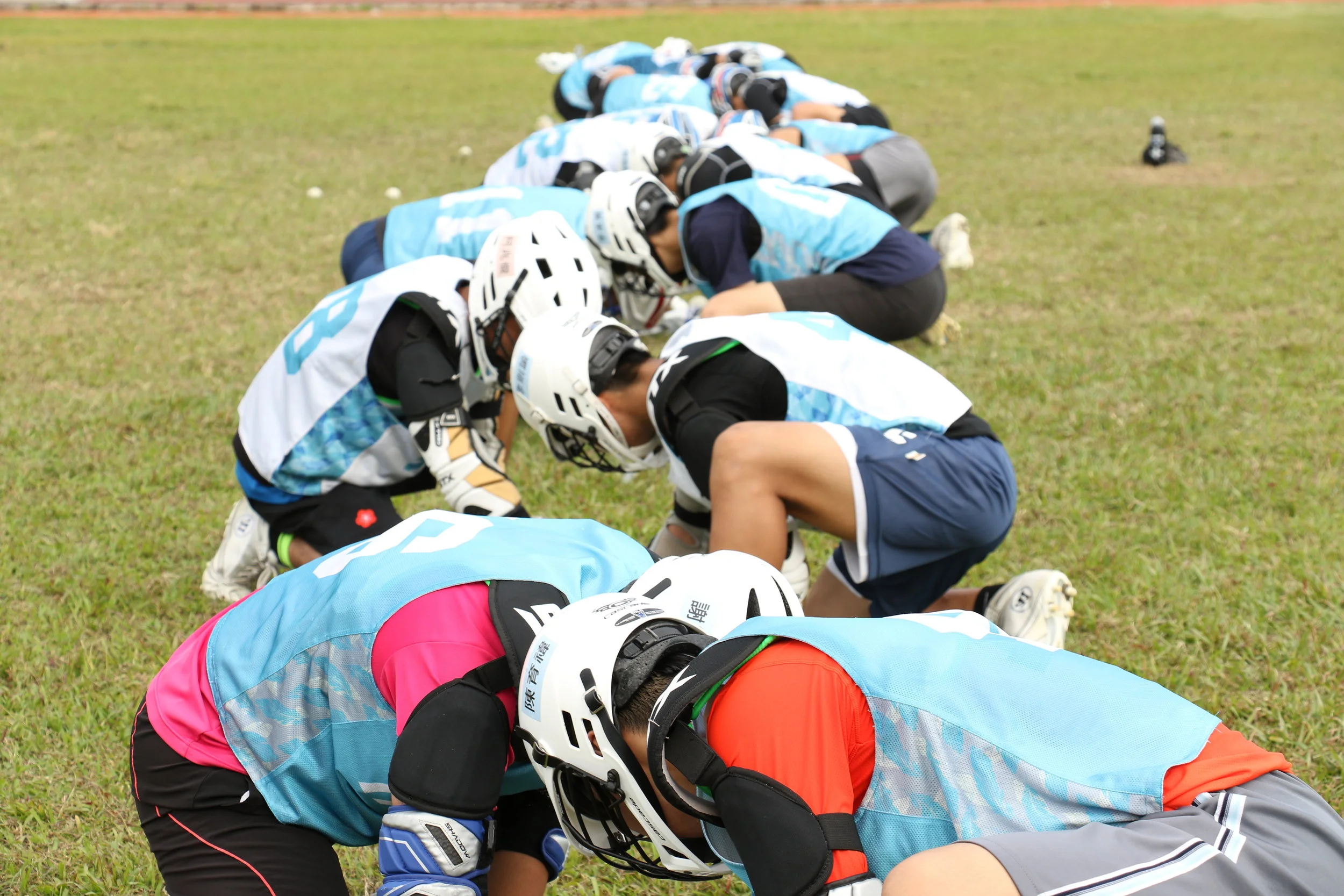 The boys are training for better tips and techniques of face-off.