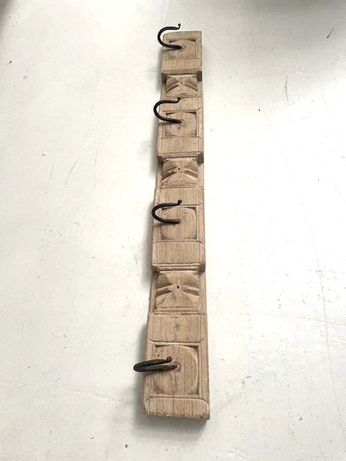 4 hook panel sunbleached teak / 9