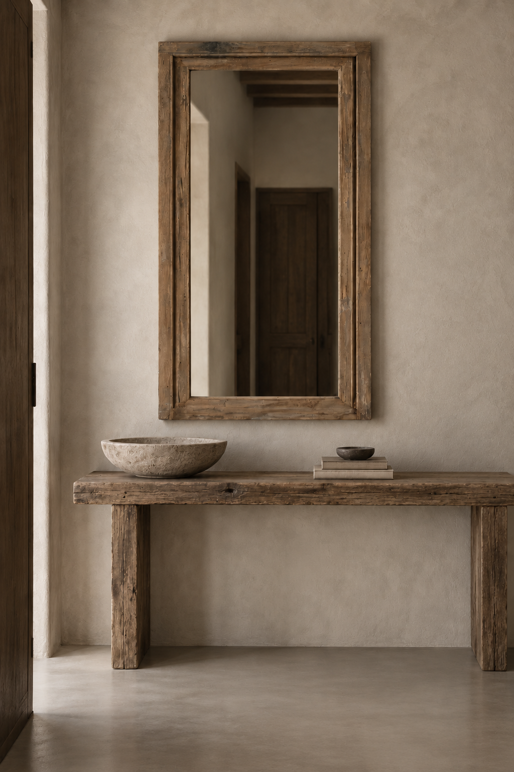 AGED TEAK VANITY MIRROR /060