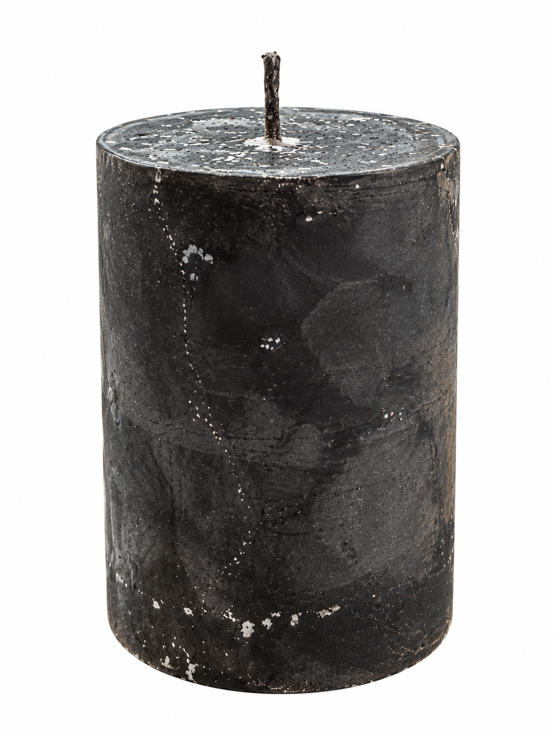 Rustic Charcoal Pillar Candle. black candle bees wax candle