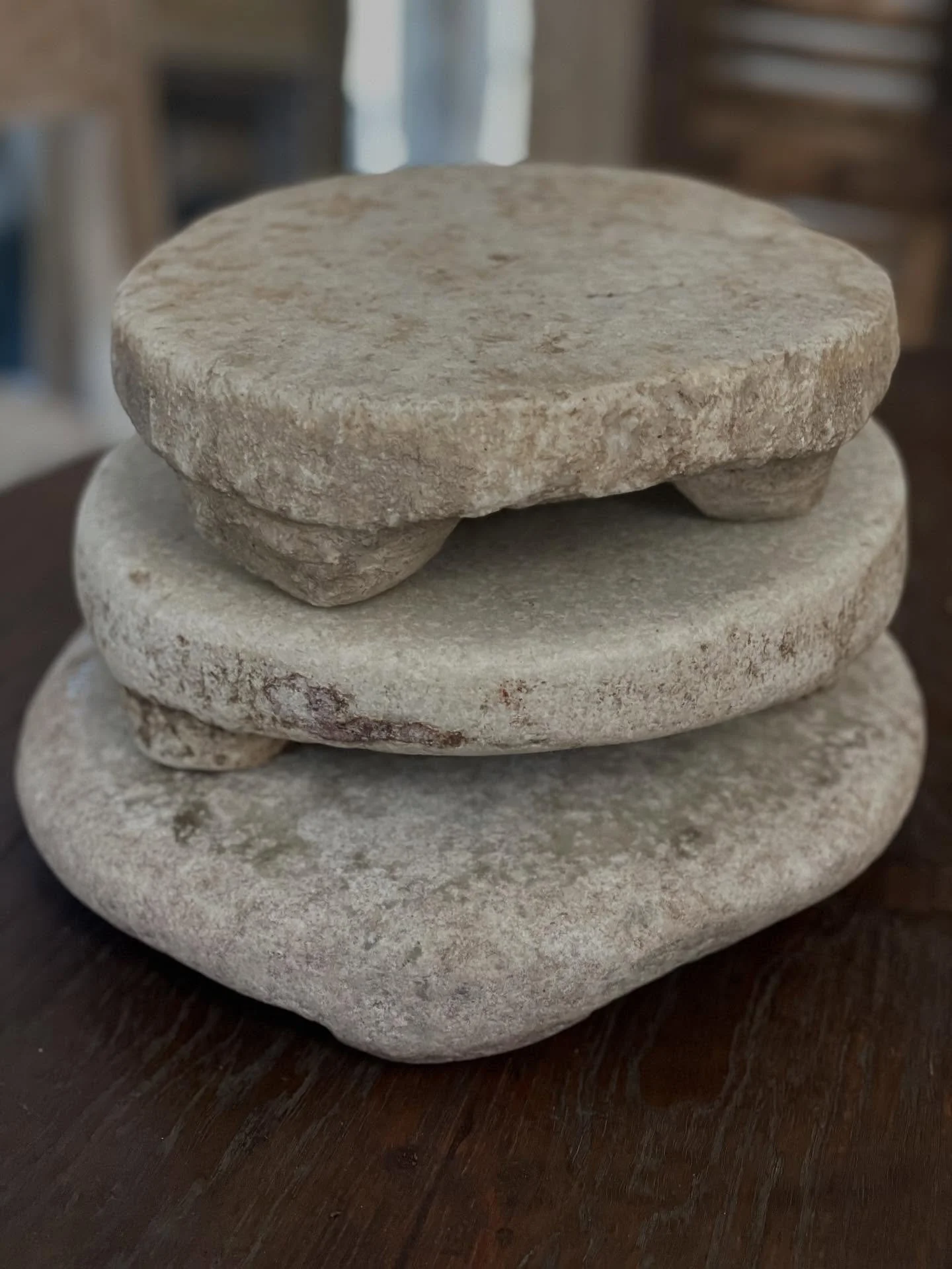 Our last 3 vintage, marble chapati plates! Message to purchase