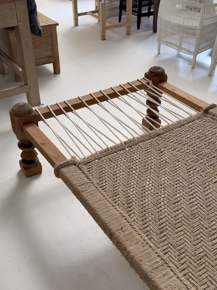 Divine details on this very special Charpoi rope bed