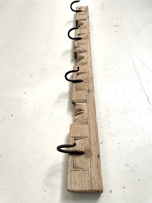 4 hook panel sunbleached teak / 2