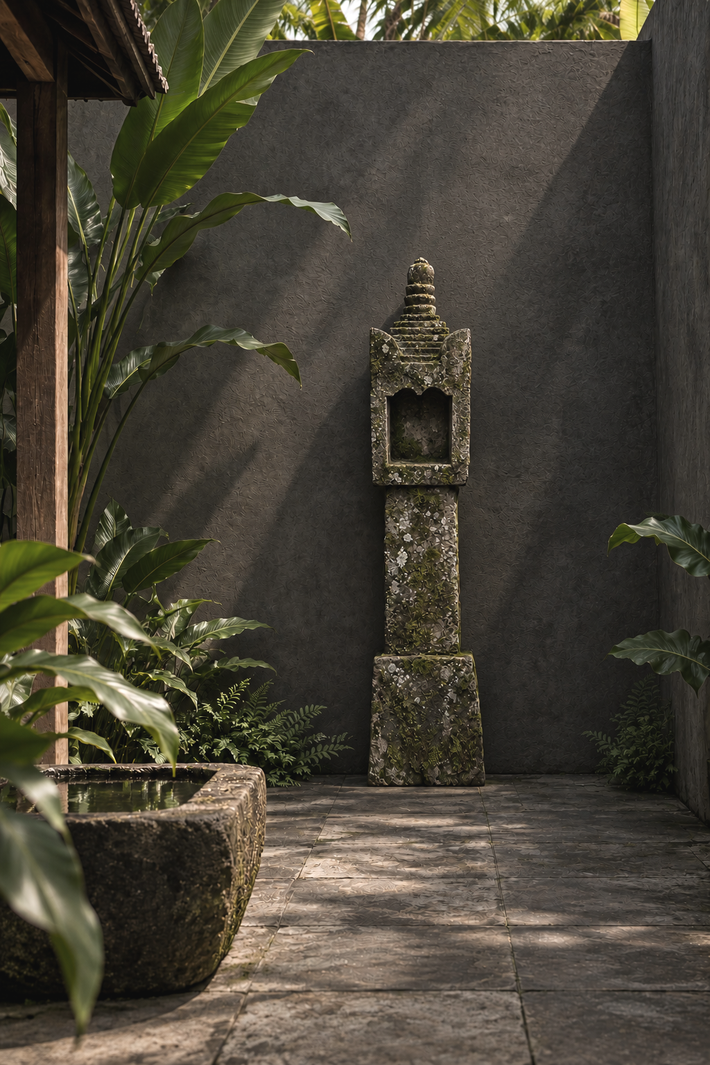 balinese garden feature , stone statue bali stone