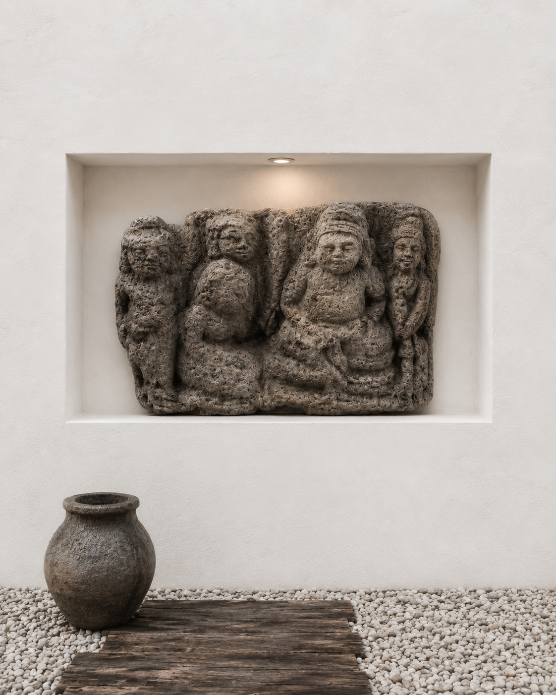 bali stone carving, garden feature