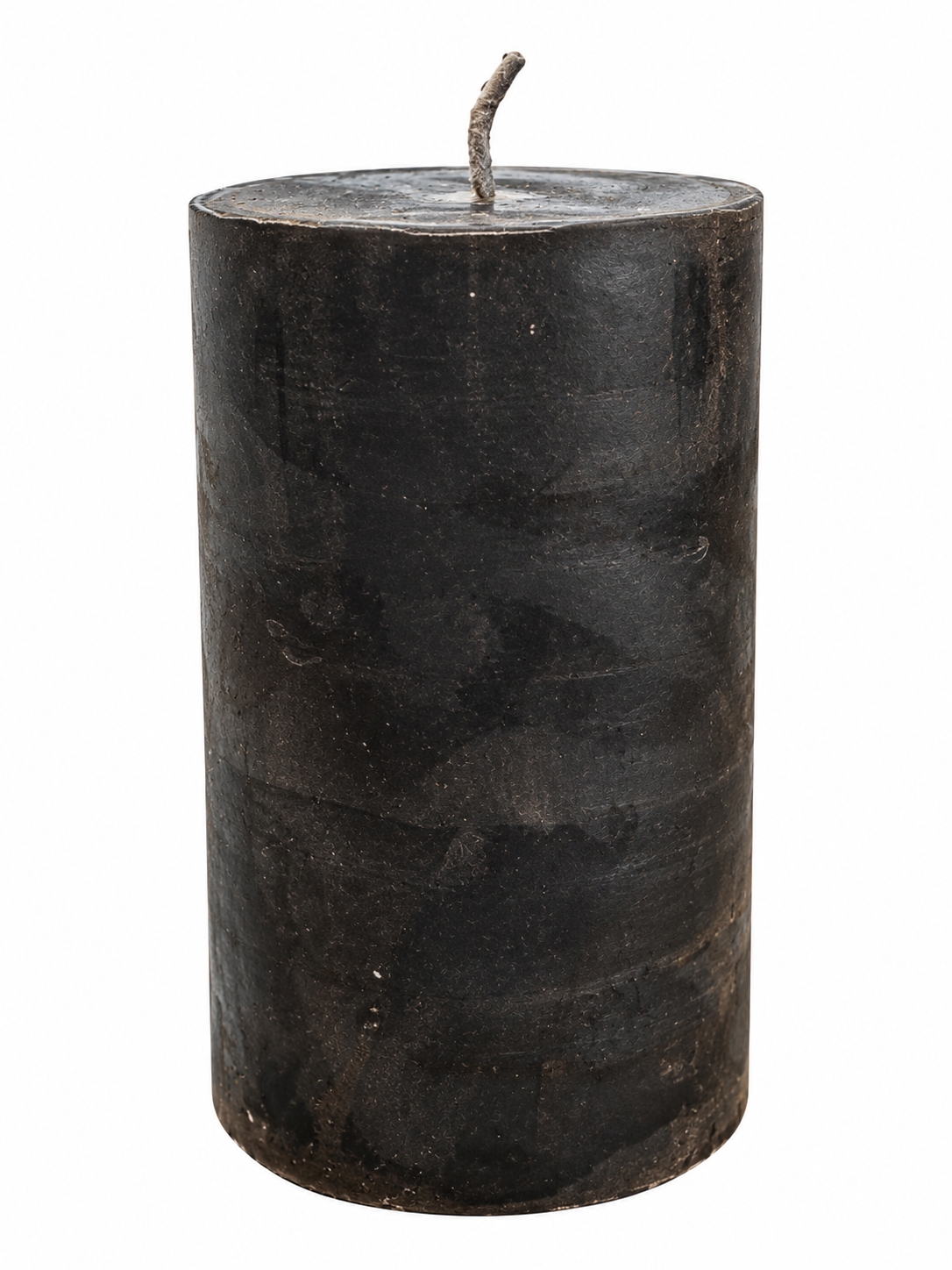 Rustic Charcoal Pillar Candle . black candle bees was