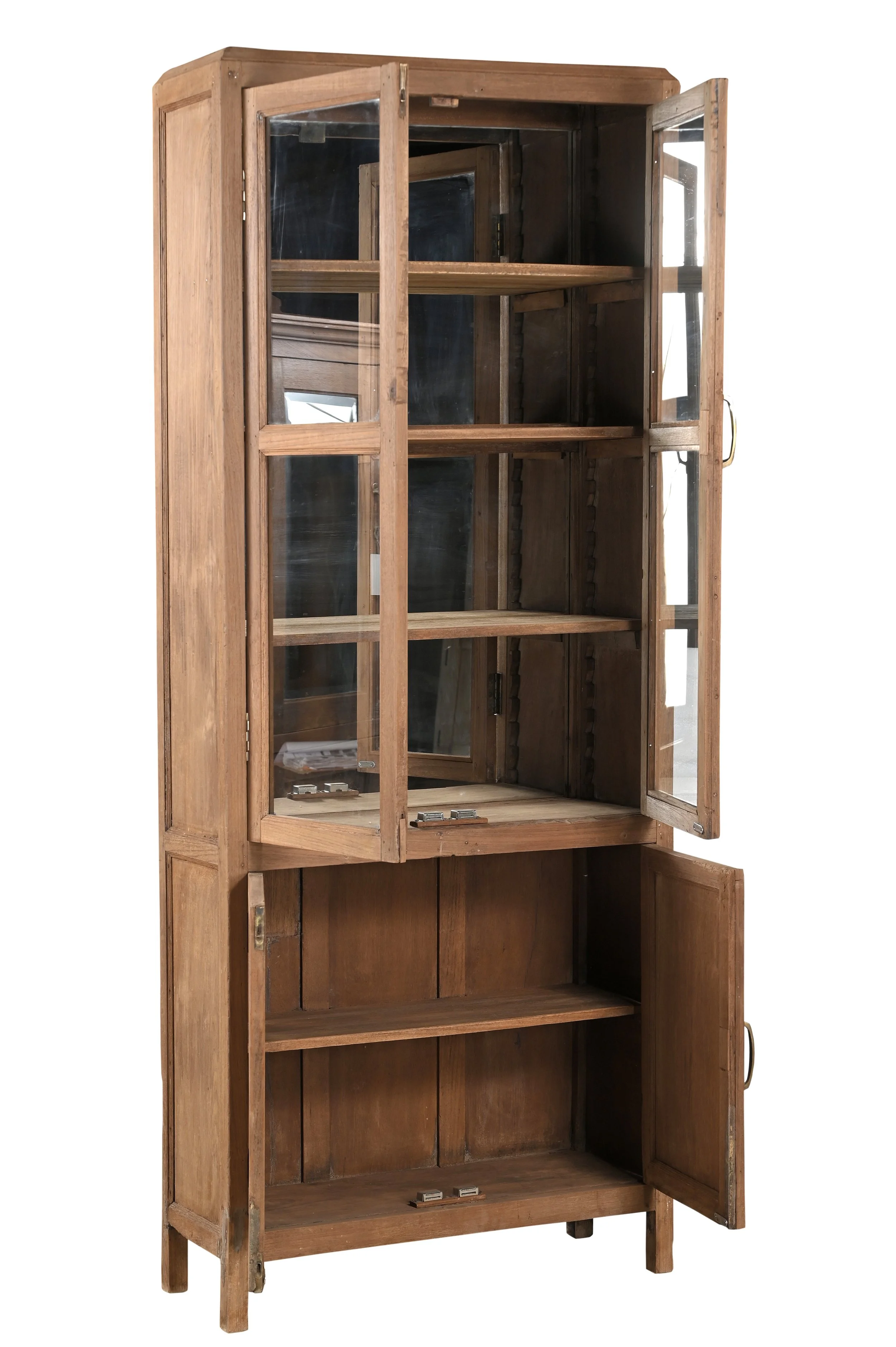 glass cabinet sun bleached teak