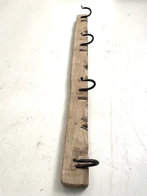 4 hook panel sunbleached teak / 4