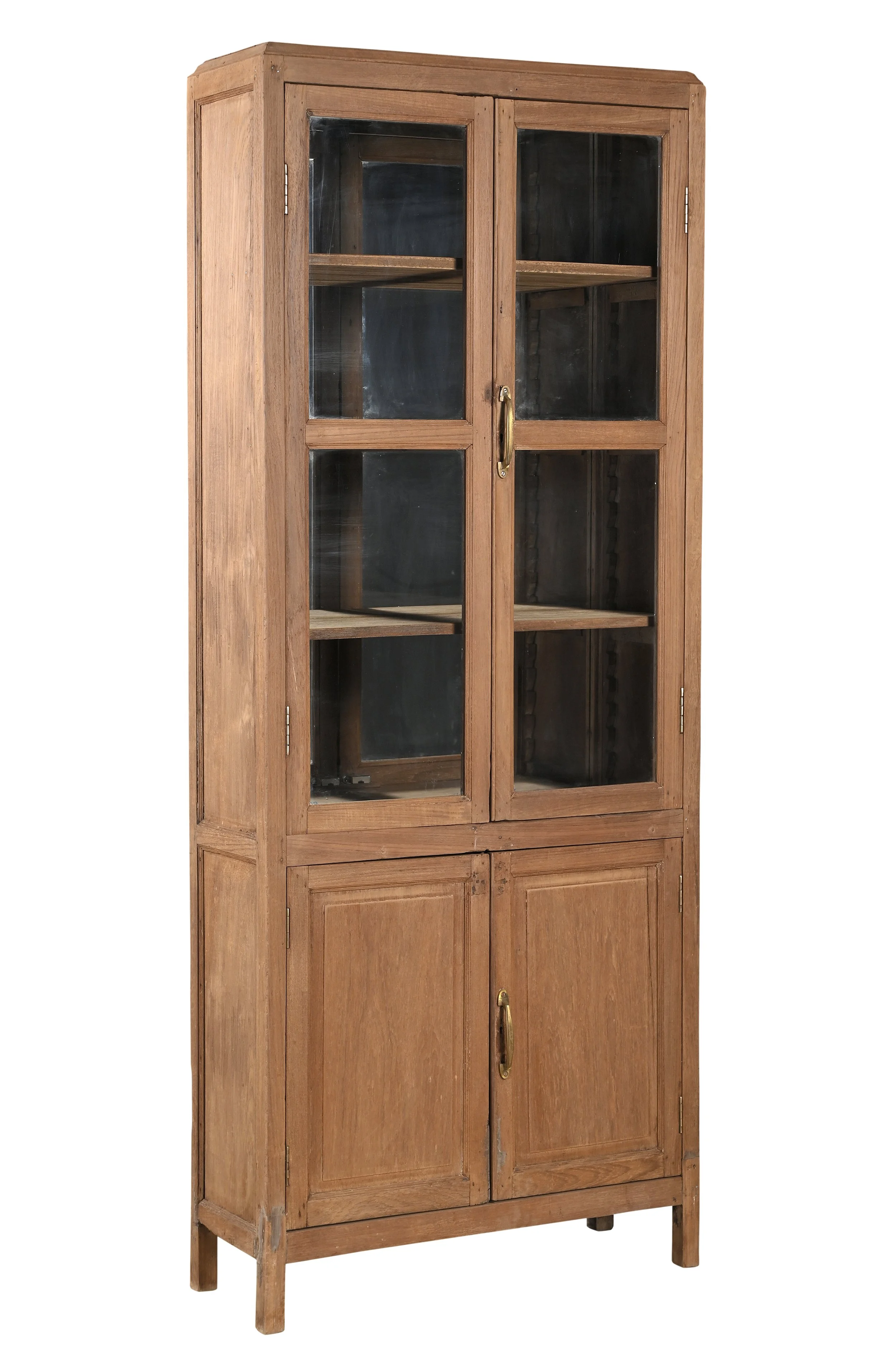 glass cabinet sun bleached teak