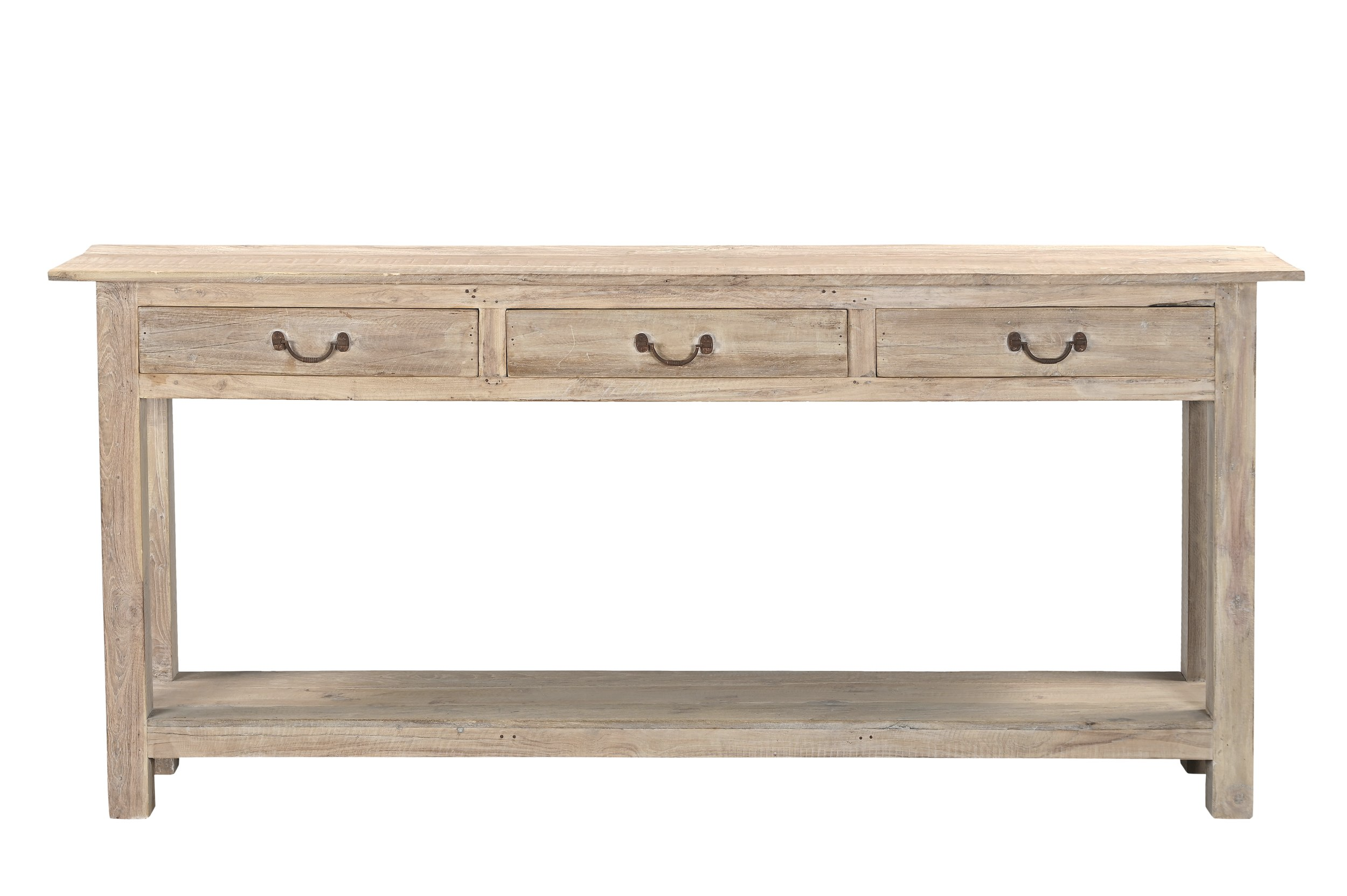 3 DRAW CONSOLE AGED TEAK