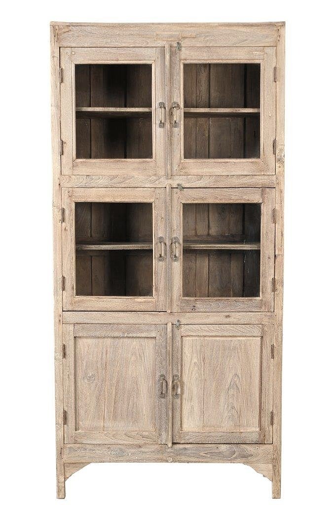 SUNBLEACHED VINTAGE GLASS ALMIRAH / T032