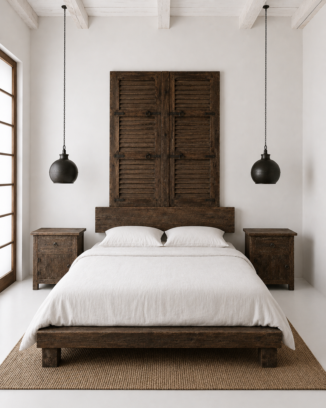 bed head , wall art , vintage teak slatted garden doors , byron bay rustic external doors , heritage lattice door door , wall art , bed head , byron bay furniture ,  internal door , external door