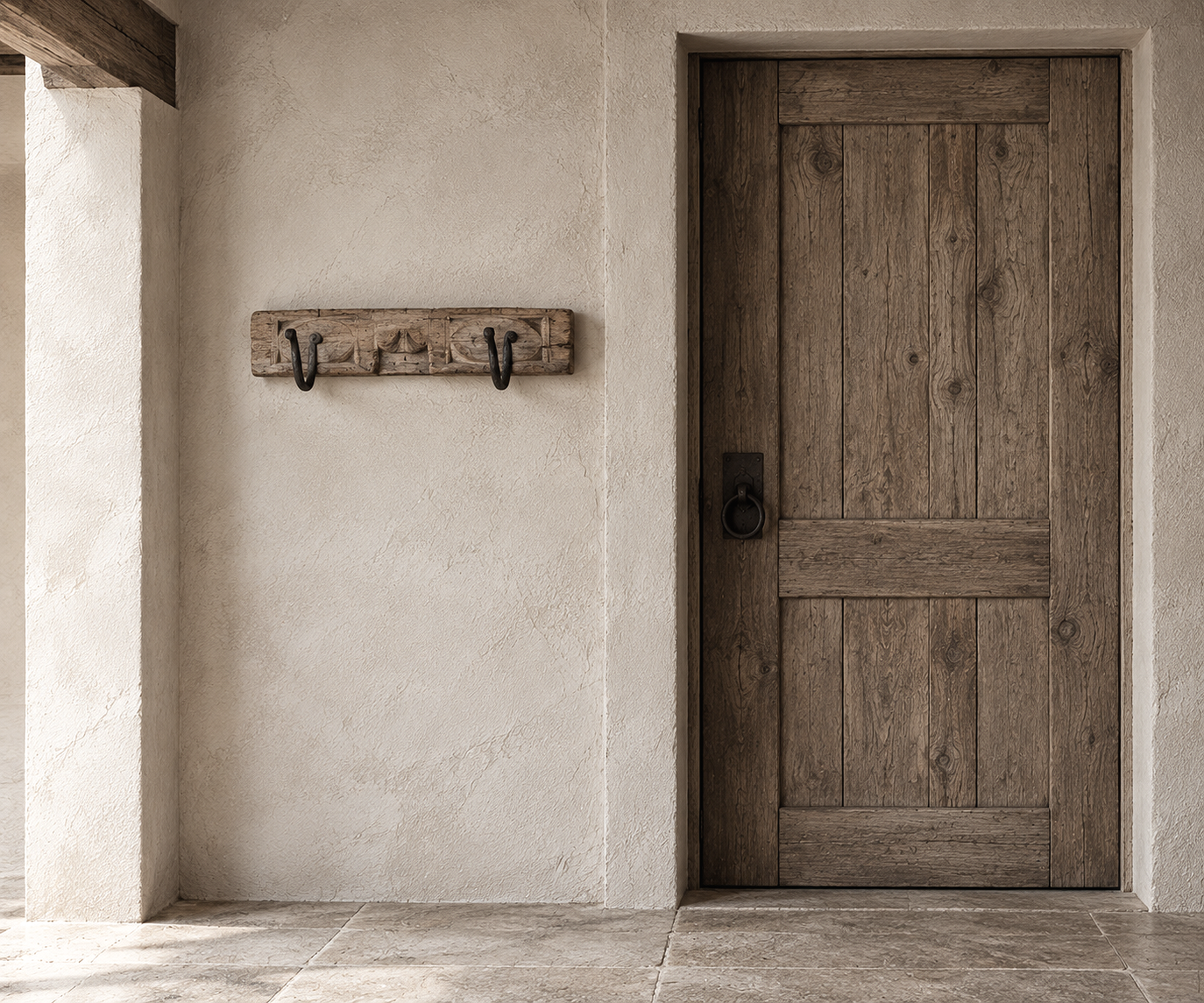 2 HOOK AGED TEAK PANEL /0088