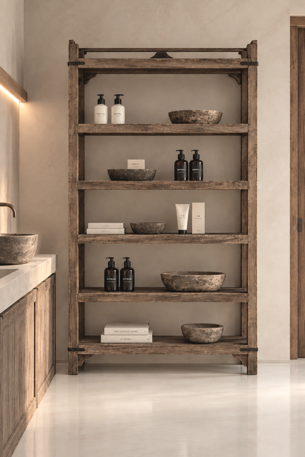 SHELVING UNIT RUSTIC TEAK / 188