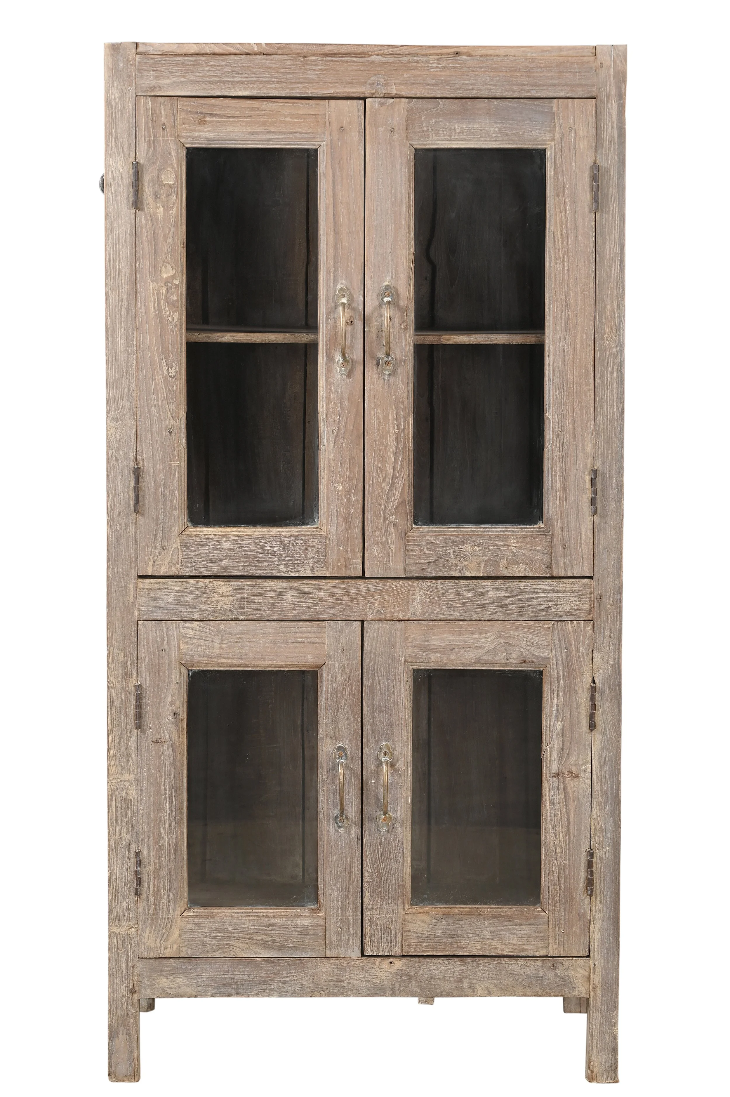glass cabinet sun bleached teak